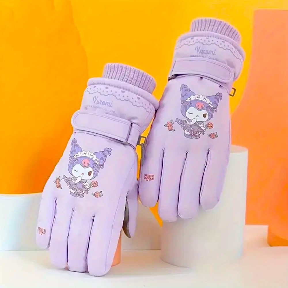 🆕 Kuromi - Sanrio - Hello Kitty - Winter Gloves, Women's Fashion - Purple